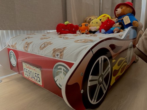 Toddler car bed with mattress - with,