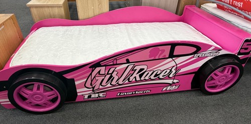 Pink girl racer car bed - pink,
