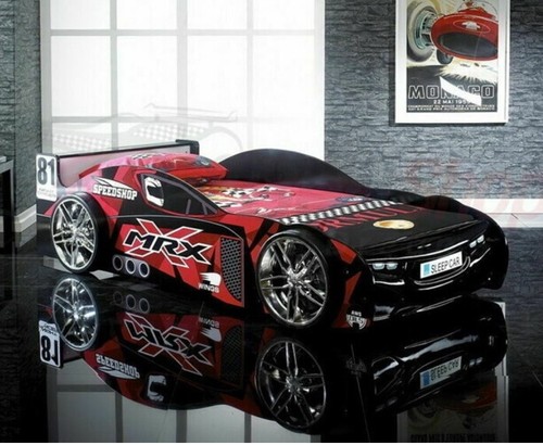 Black mrx kids racing car - car, bed