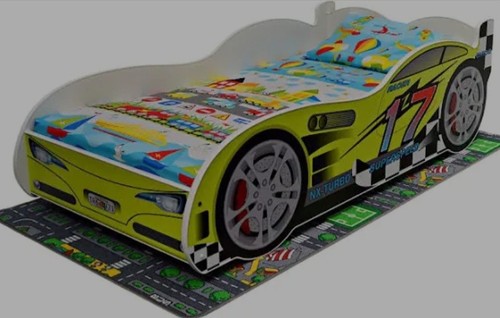 Childs green racing car bed - green,